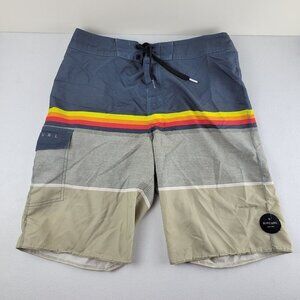 Rip Curl Mirage Boardshorts Stripe Stretch Colorblock Hybrid Swim Trunks 29 Mens